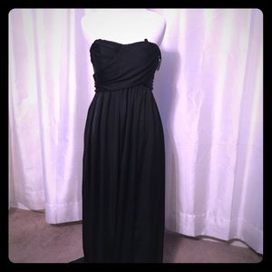 Black long strapless gown size 2